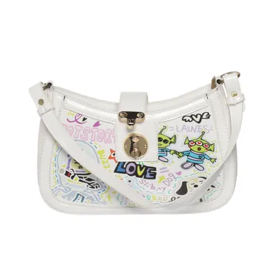 Axelremsväska (Vit, Flerfärgad) Skinnimitation