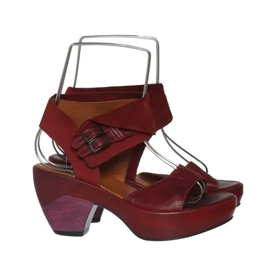 High heel sandals (Red) from Think! Leather