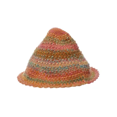 Bucket hat (Oranje, Meerkleurig) van Reclaimed Vintage Polyester, Acryl