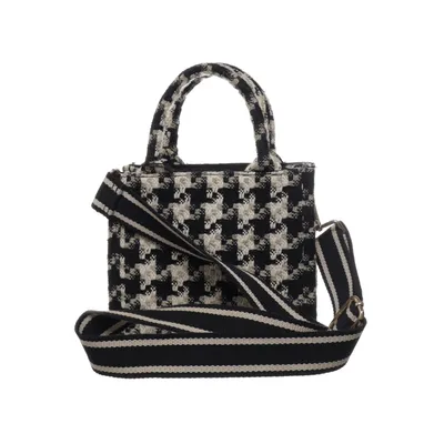Shoulder-bag (Beige, Black) from H&M Acrylic, Cotton, Polyamide, Polyester, Viscose