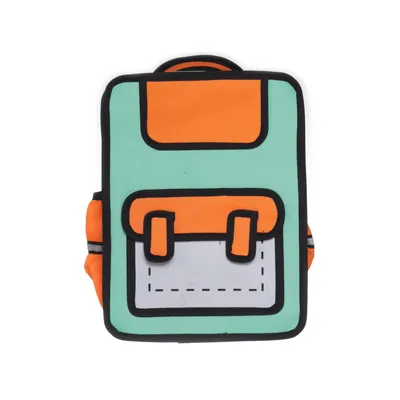 Ryggsäck (Grön, Orange, Svart)