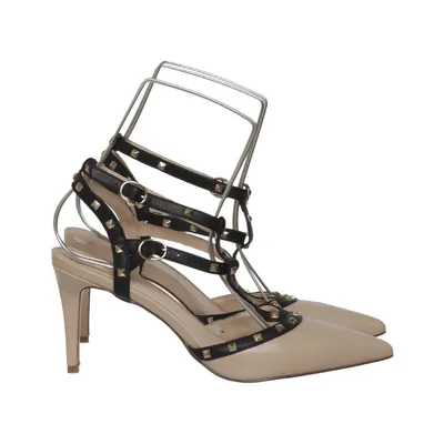 Klackskor (Beige, Svart) från La Strada Skinnimitation