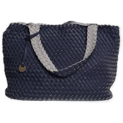 Handbag (Blue, Beige)