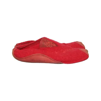Slippers (Red) from Haflinger Leather, Wool