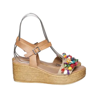 Wedges (Brown, Multicolored) from Porronet Leather