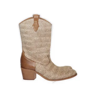 Cowboyboots (Beige) Skinn