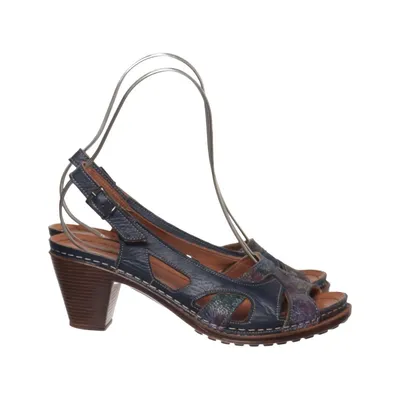 Højhælede sandaler (Blå, Flerfarvet) fra Charlotte of Sweden Læder