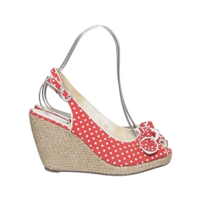 Wedges (Red, White) from Tamaris Leather