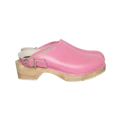 Träskor (Rosa) från Svensk Fotriktig Trätoffel Skinn