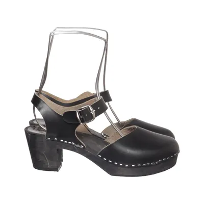 Klompen (Zwart) van Swedish Clogs Leer