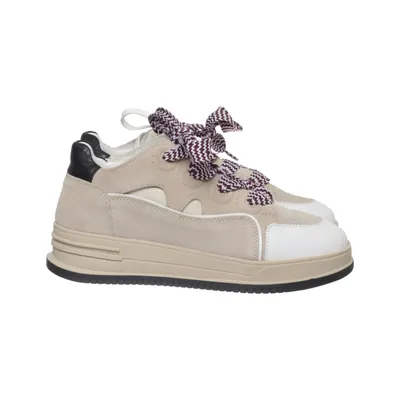 Sneakers (Beige, Wit, Meerkleurig) van Hip Leer