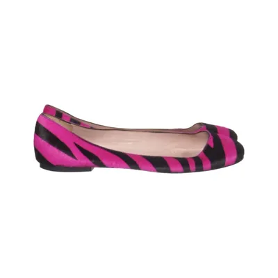 Ballet flats (Pink, Black) from Pretty Ballerinas Leather