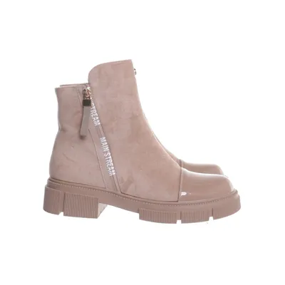 Ankle boots (Beige) from Lucky Shoes Faux suede