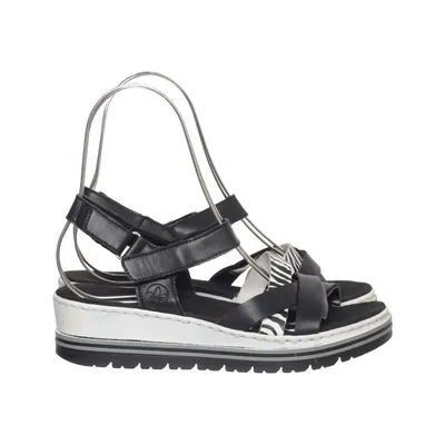 Sandalen (Zwart, Wit, Meerkleurig) van Rieker Leer