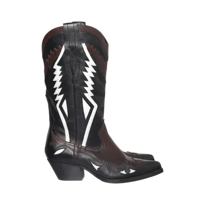 Cowboy boots (Black, White) from Zara