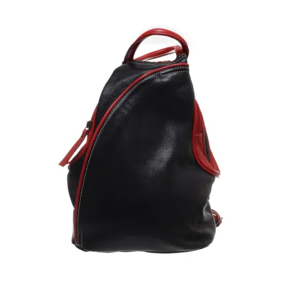 Shoulder-bag (Black, Red) Leather
