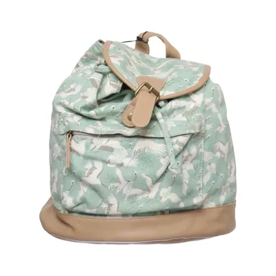 Backpack (Green, Beige) from SIX Cotton, Polyester, Polyurethane