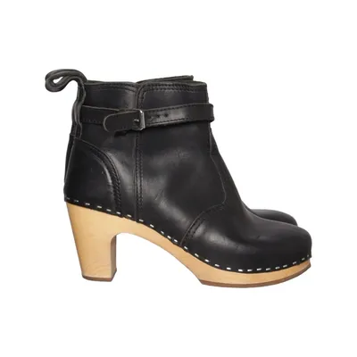 Bottes à talons (Noir) de Swedish Hasbeens Cuir