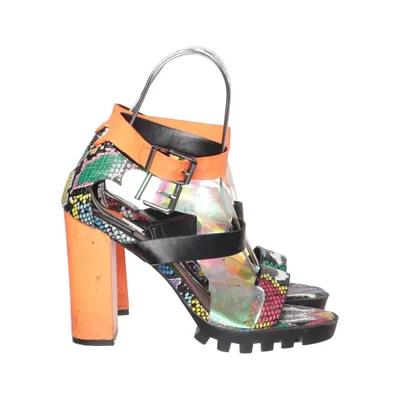 High heel sandals (Black, Multicolored) from Sergio Todzi Leather