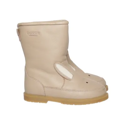 Ankelstøvler (Beige) fra Donsje Læder, Uld