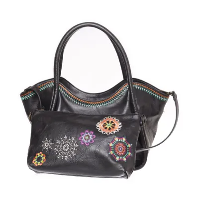 Handväska (Svart, Flerfärgad) från Desigual Polyester, Polyuretan