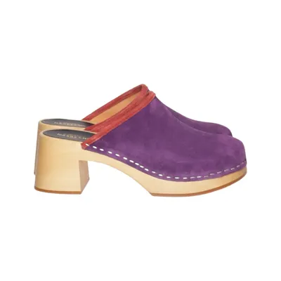 Sabots (Violet, Marron) de Swedish Hasbeens Cuir