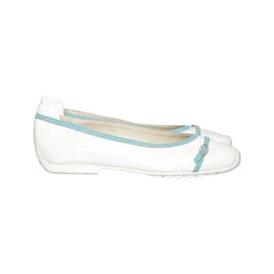 Ballerines (Blanc, Turquoise) de Mania Cuir