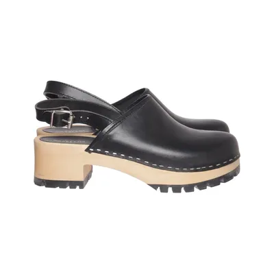 Clogs (Black) from Swedish Hasbeens Leather