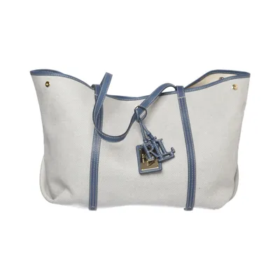 Handtas (Blauw, Wit) van Lauren Ralph Lauren Katoen, Leer
