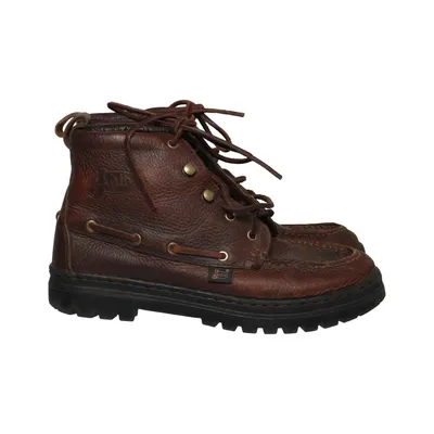 Laced boots (Brown) from Justin Leather