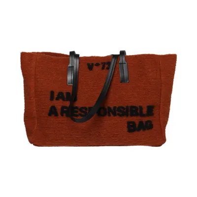 Handtas (Bruin) van V73 Acryl, Leer, Polyester, Wol