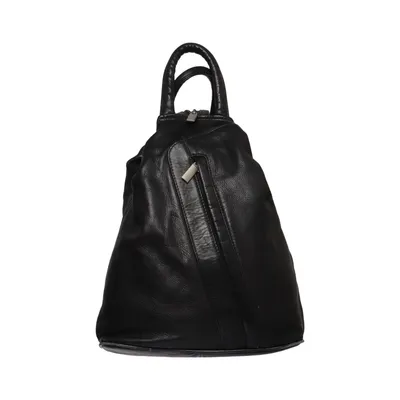 Backpack (Black) from vera pelle Leather