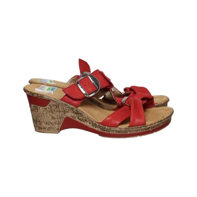 Chaussure compensées (Rouge) de Rieker Cuir