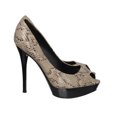 High heels (Beige, Black) from Mango Touch Leather