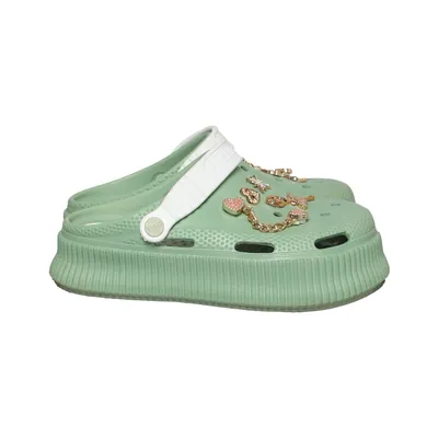 Slip-ins (Groen, Wit) van Fashion Polyurethaan