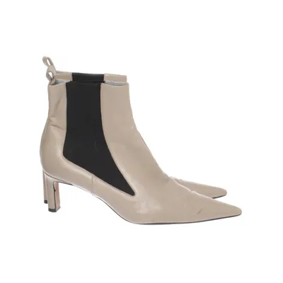 Heeled boots (Beige, Black) from Zara Leather