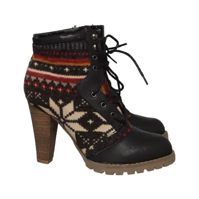 Heeled boots (Black, Multicolored) from Super Mode