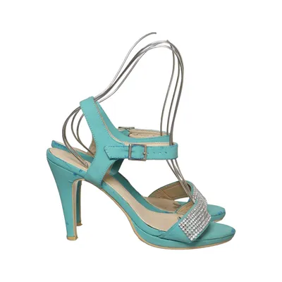 Sandales à talons hauts (Bleu, Argent) de Mode Queen