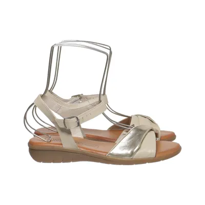 Sandals (Beige, Gold) from Cafe Moda Leather