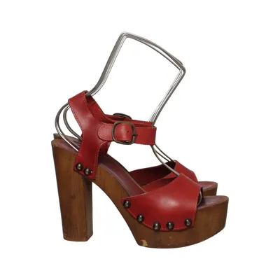 Clogs (Red) from Mauro Leone Leather