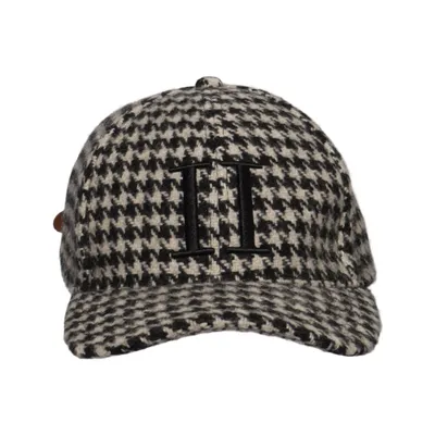 Baseballkasket (Houndstooth Wool Baseball Cap) fra Les Deux Polyester, Uld