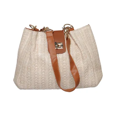 Shoulder-bag (Beige, Brown)