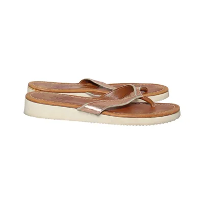 Flip-flops (Brown, Gold) from Debbie Leather