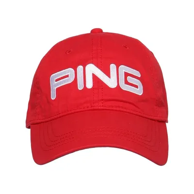 Honkbalpet (Rood, Wit, Grijs) van Ping Katoen