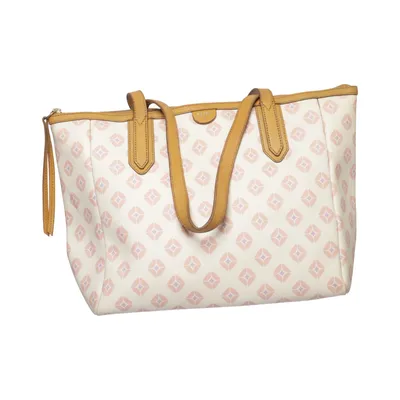 Handbag (White, Pink) from Fossil Polyurethane