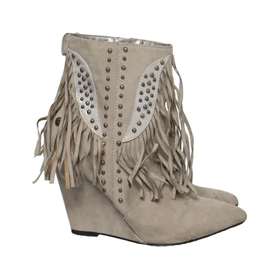 Enkellaarzen (Beige) van Melrose Imitatie suède