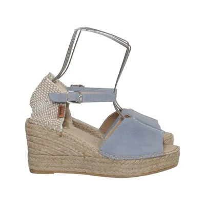 Wedges (Blue, Beige) from Vidorreta Leather