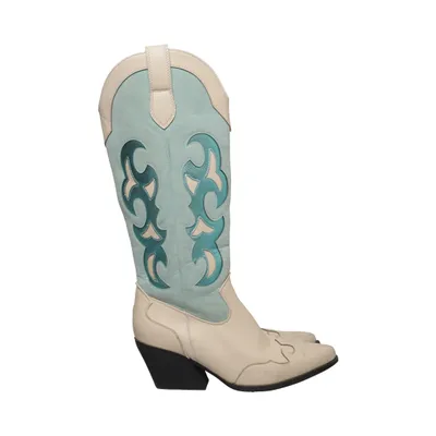 Cowboy boots (Beige, Blue) from Sacha