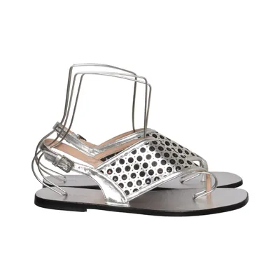 Sandales (Argent, Noir) de Pollini Cuir
