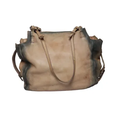 Handtas (Beige) van Anokhi Katoen, Leer